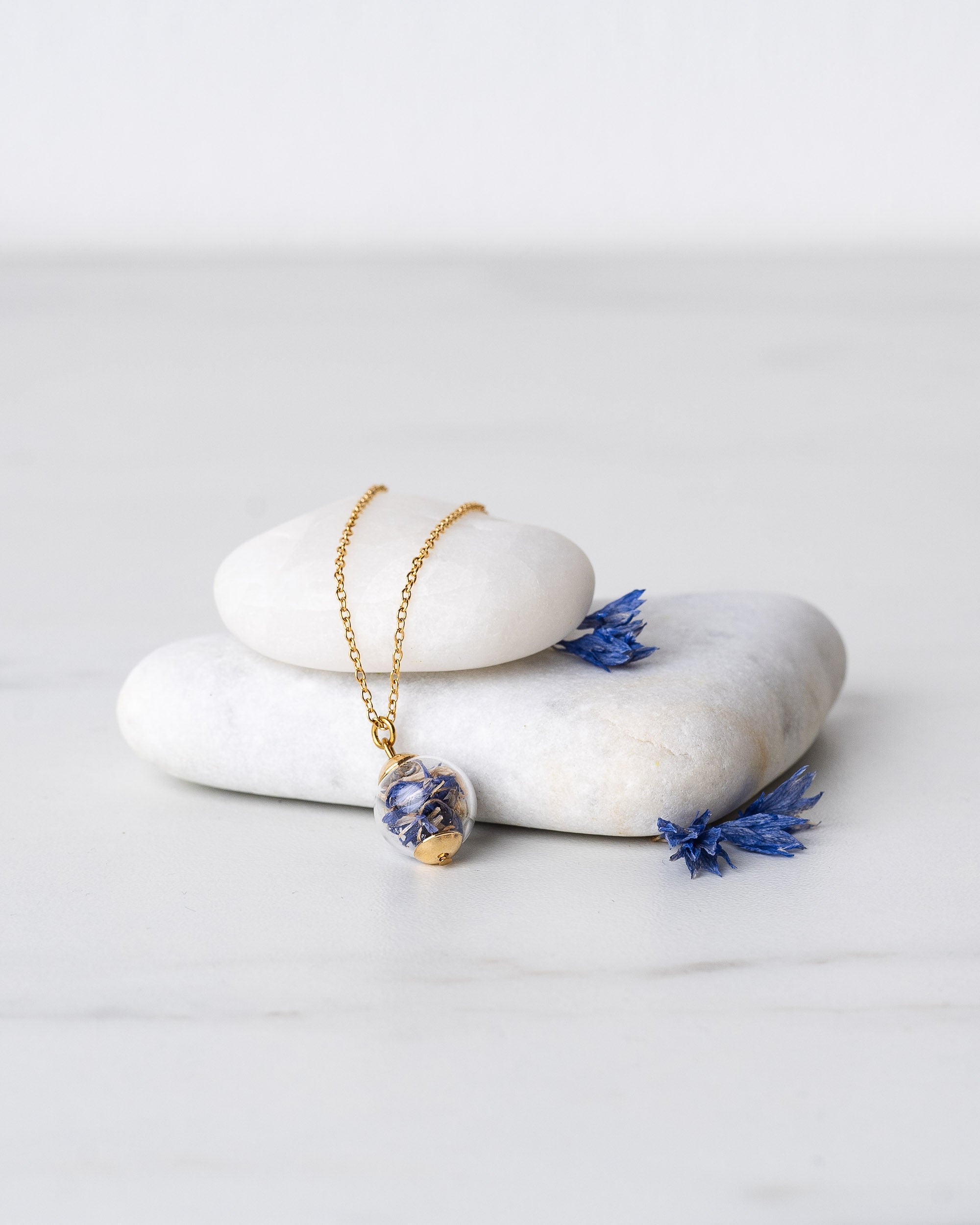 Golden Choker Necklace - Cornflower