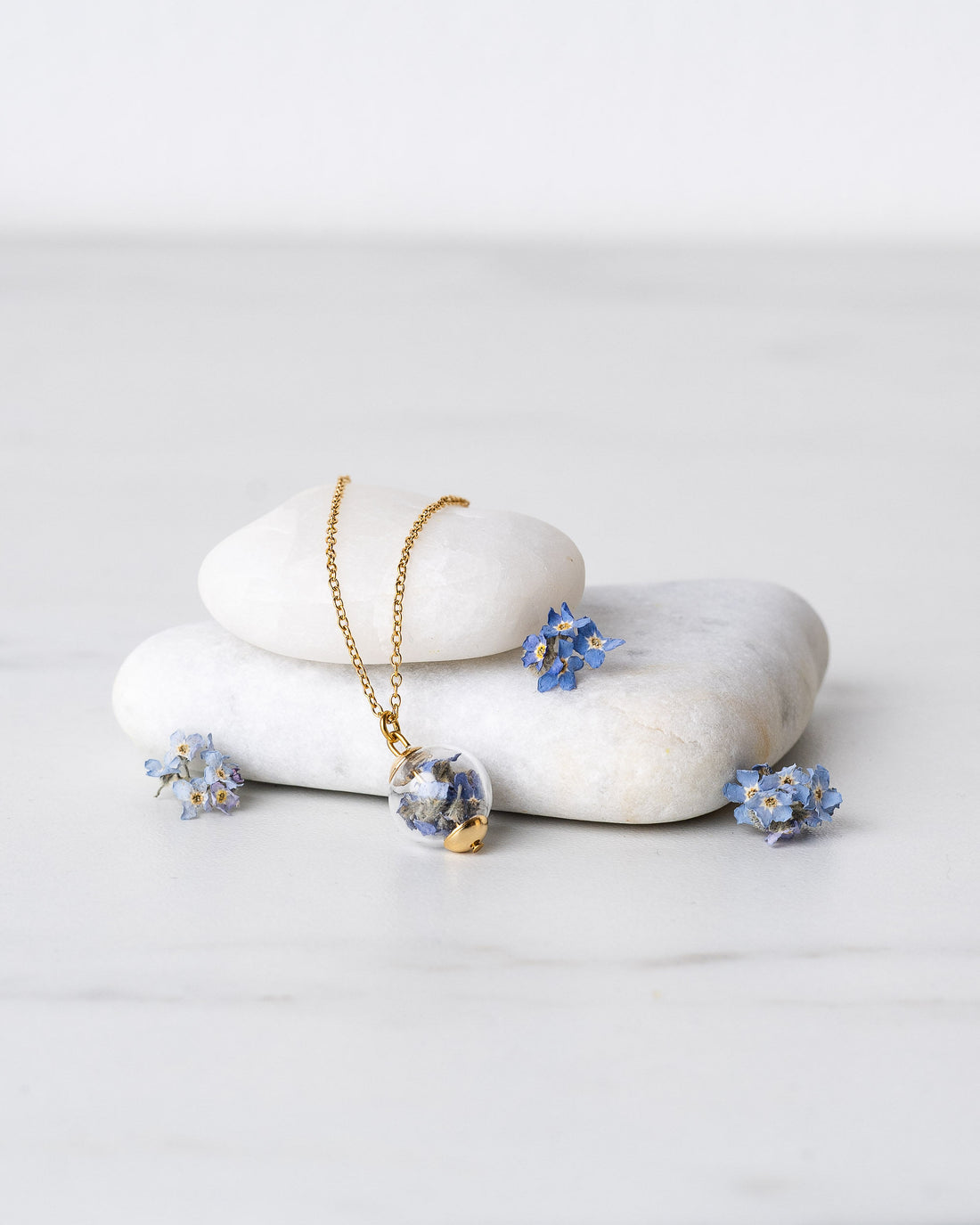 Gold Choker Necklace - Forget Me Not