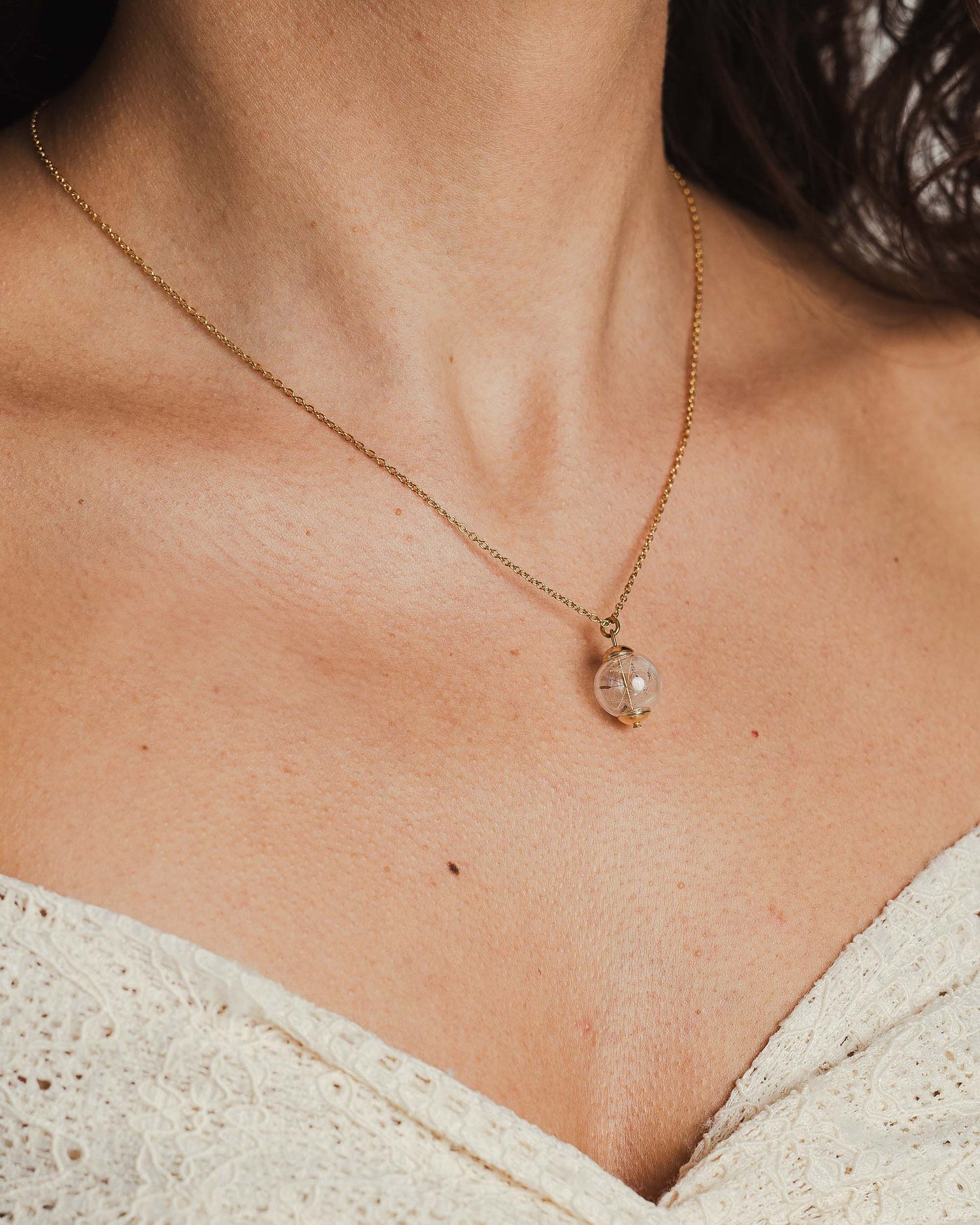 Golden Choker Necklace - Dandelion Seeds