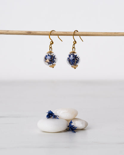 Golden Drop Earrings - Cornflower