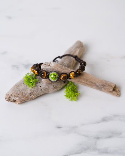 Tiger Eye Stone Bracelet - Lichen